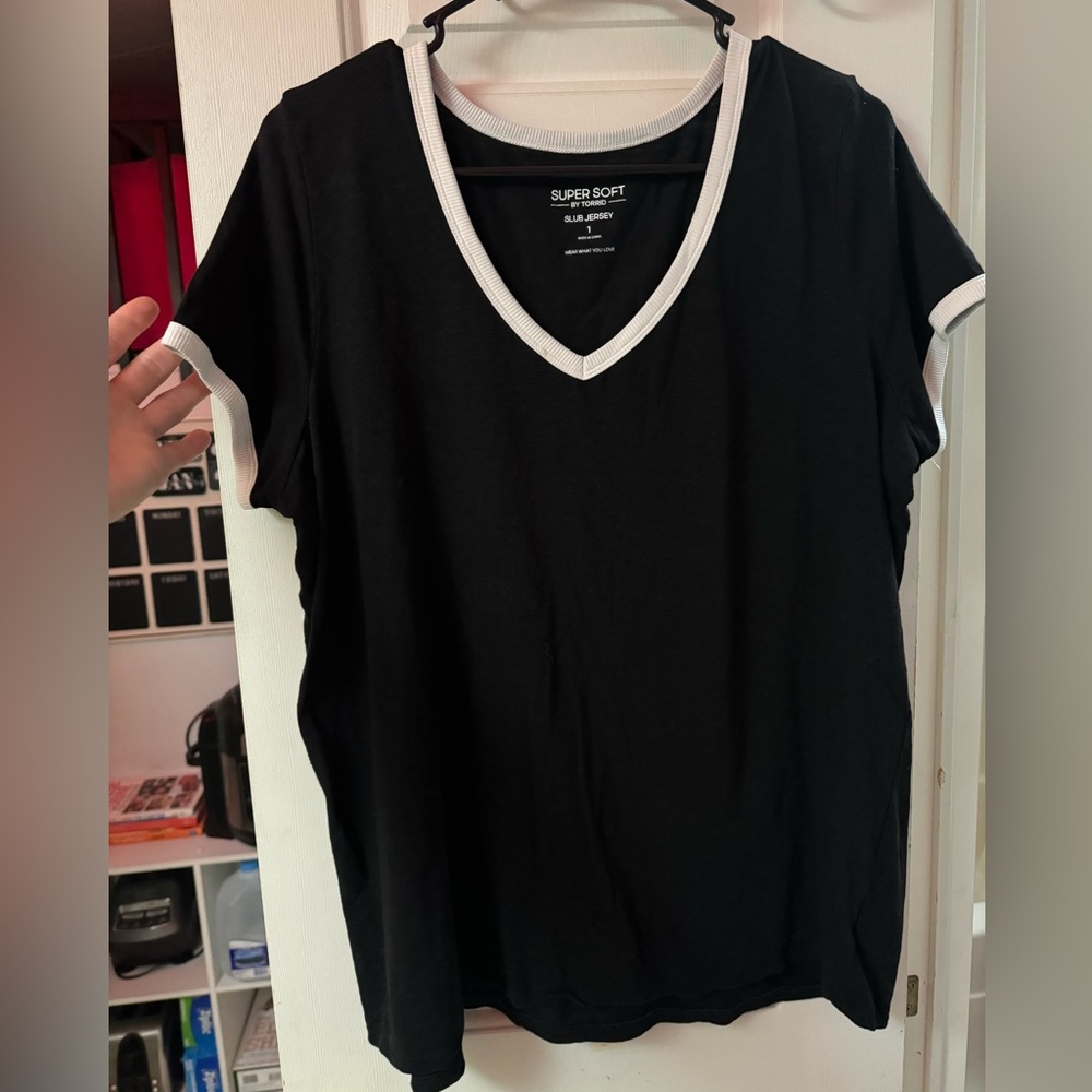 Torrid slub jersey v neck tee